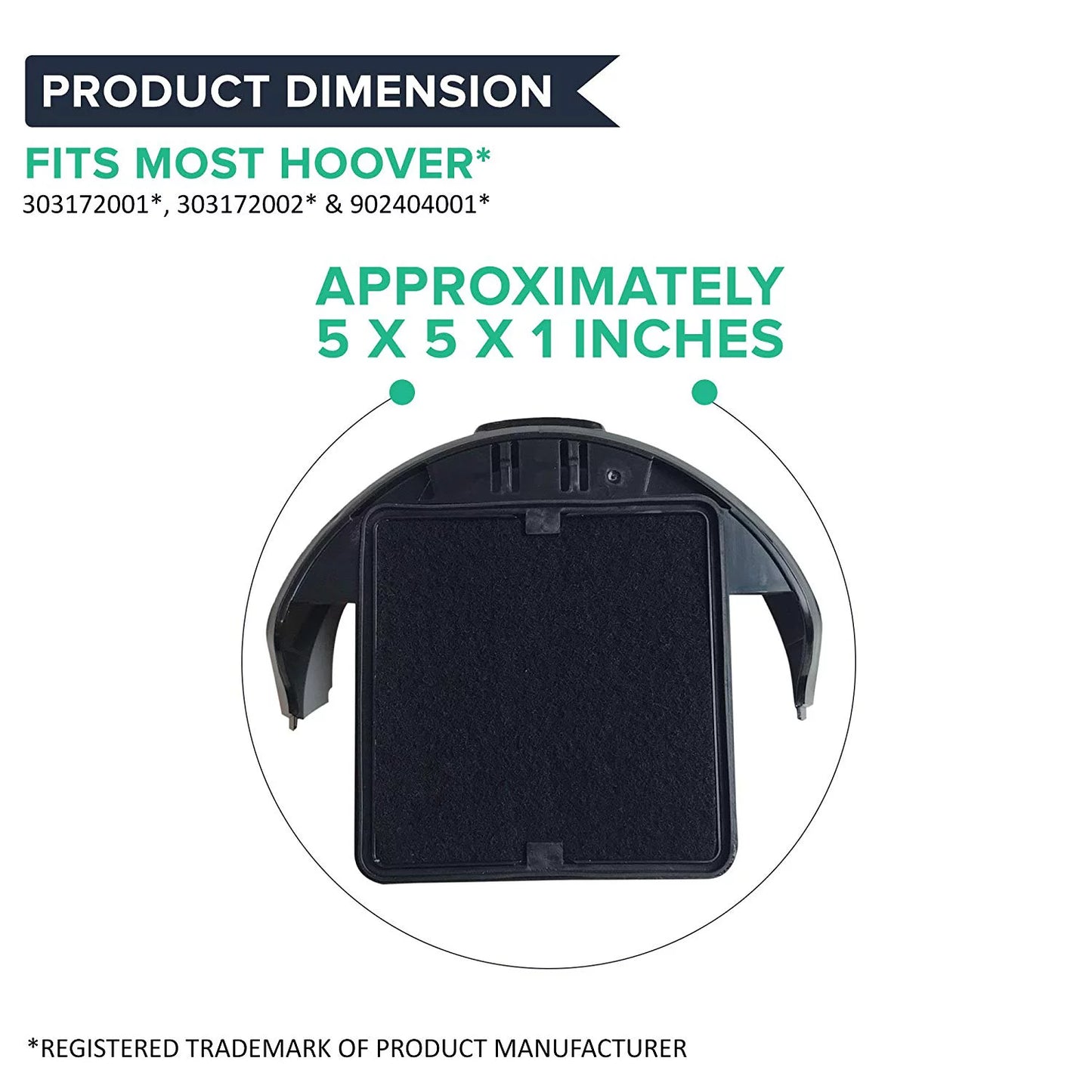 1 Pack of Crucial Vacuum Filters matching With Hoover Windtunnel, Rewind T-Series HEPA Style Cartridge Filter; Fits Part # 303172001 303172002 902404001 Models: UH70120 UH70600 UH70601 UH70603 Bulk