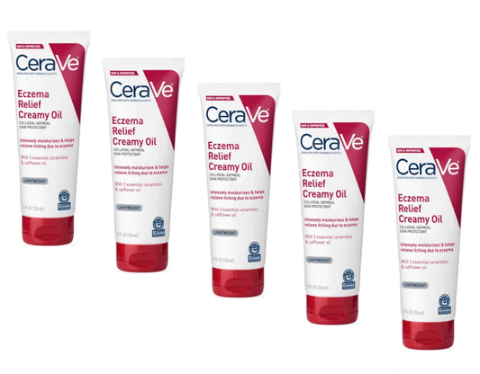 - Pack of 5. Oz. Cerave Eczema Relief Creamy Oil Oatmeal Skin Protectant, 8 Fl