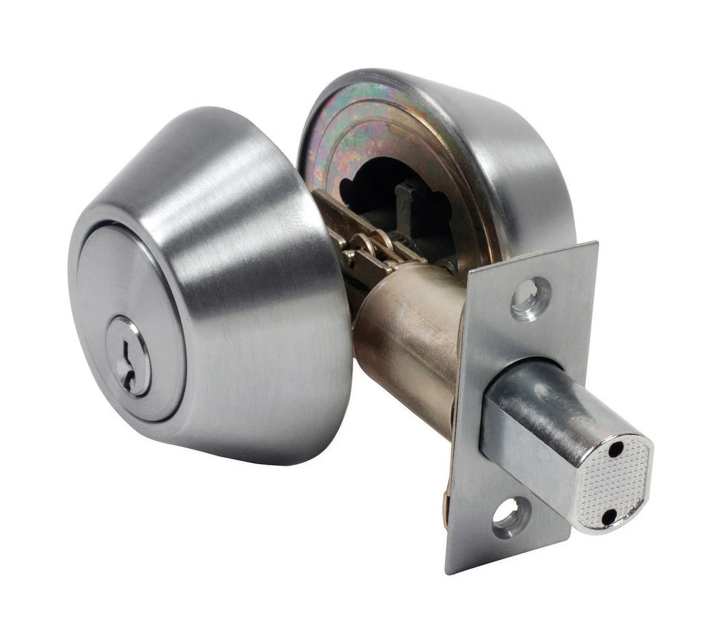 1 Pc, Home Plus Satin Chrome Brass Double Cylinder Deadbolt