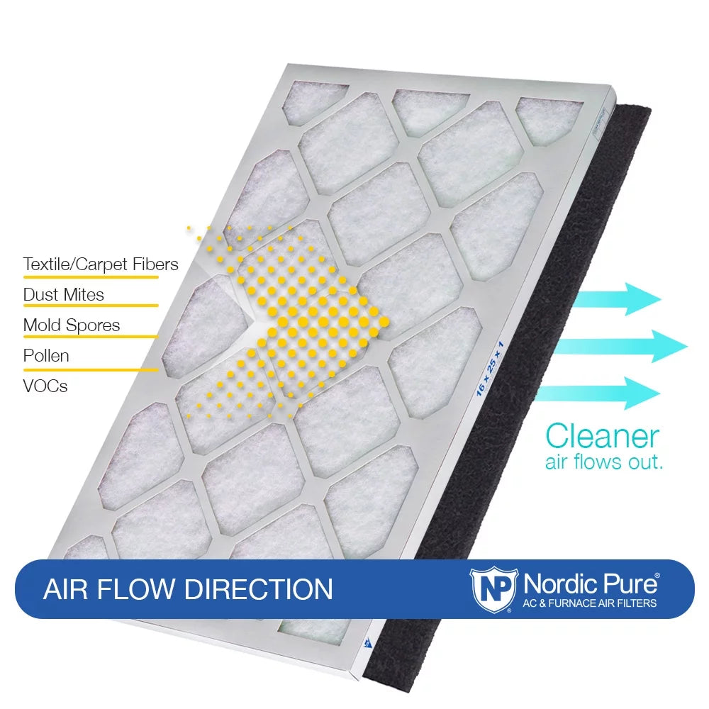 12x24x1 (11_1/2x23_1/2) Pure Green Plus Carbon Eco-Friendly Air Filters 12 Pack