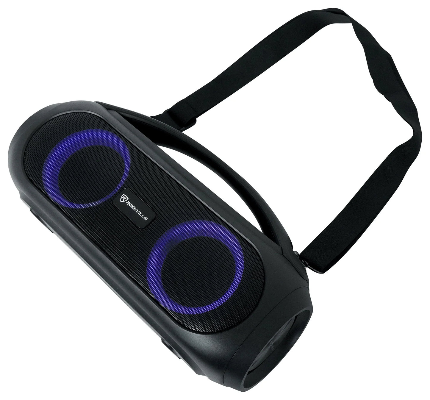 (2) Rockville GO PARTY MAX BASS Portable LED Bluetooth Speakers w/Wireless Link