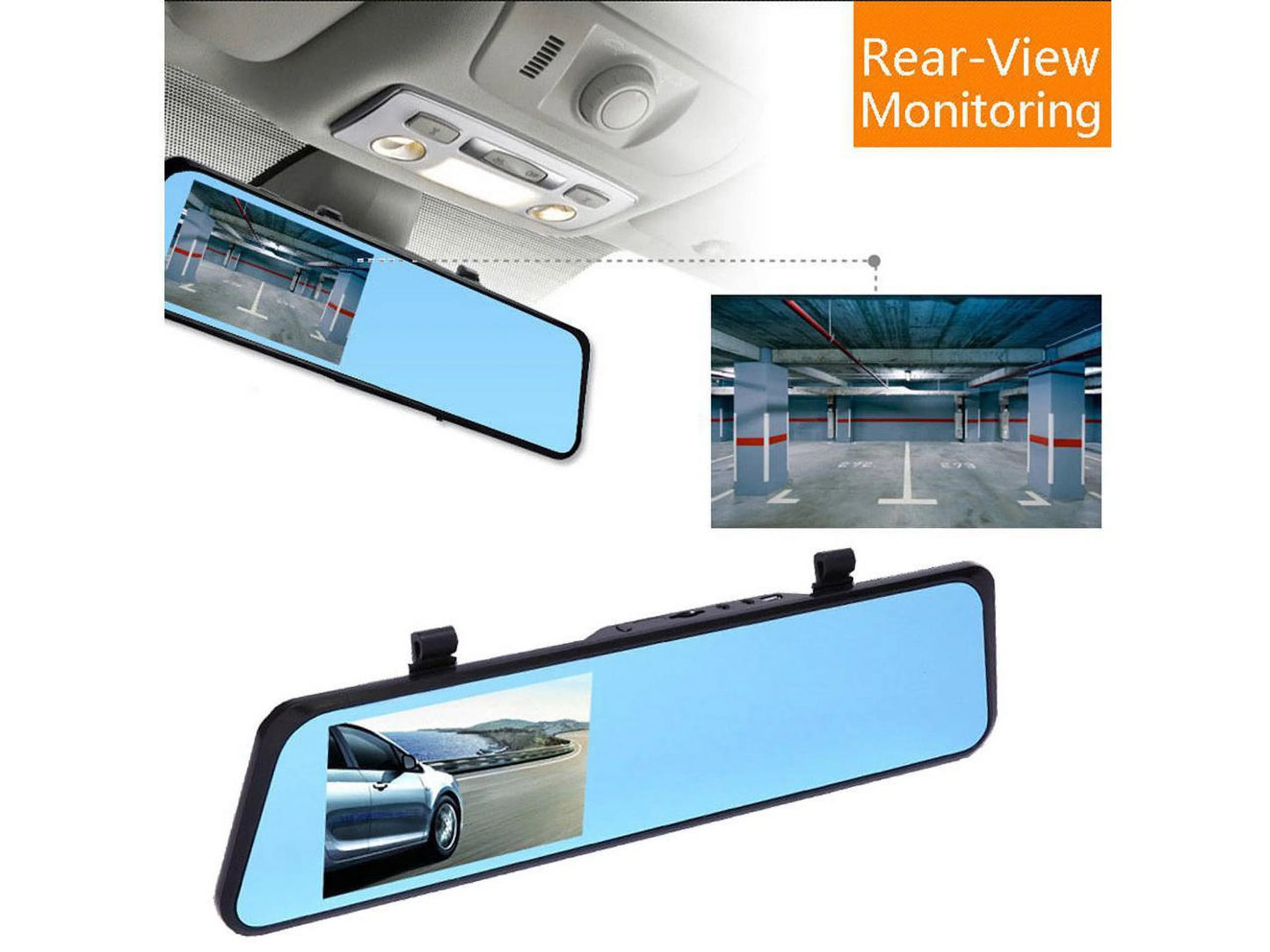 1080P Full HD wide 4.3 inch new ultra-thin rearview mirror driving recorder 1200 Mega pixal