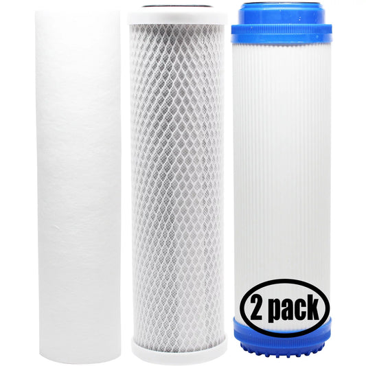 2-Pack Replacement for Filter Kit for Anchor liquid Filter AF-3500 RO System - Includes Carbon Block Filter, PP Sediment Filter & GAC Filter - Denali Pure Brand