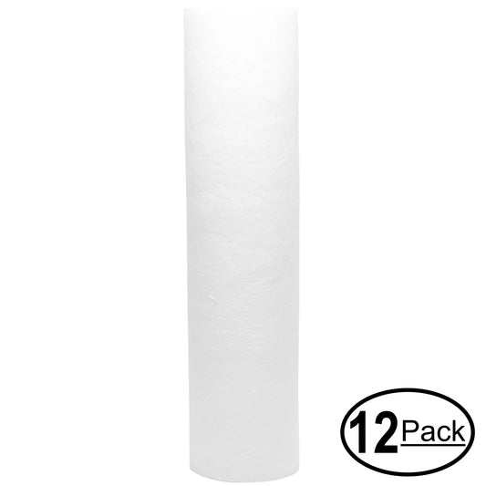 12-Pack Replacement for Aqualux AQL1 Polypropylene Sediment Filter - Universal 10-inch 5-Micron Cartridge for Aqualux Undersink Carbon Chlorine Filter System - Denali Pure Brand