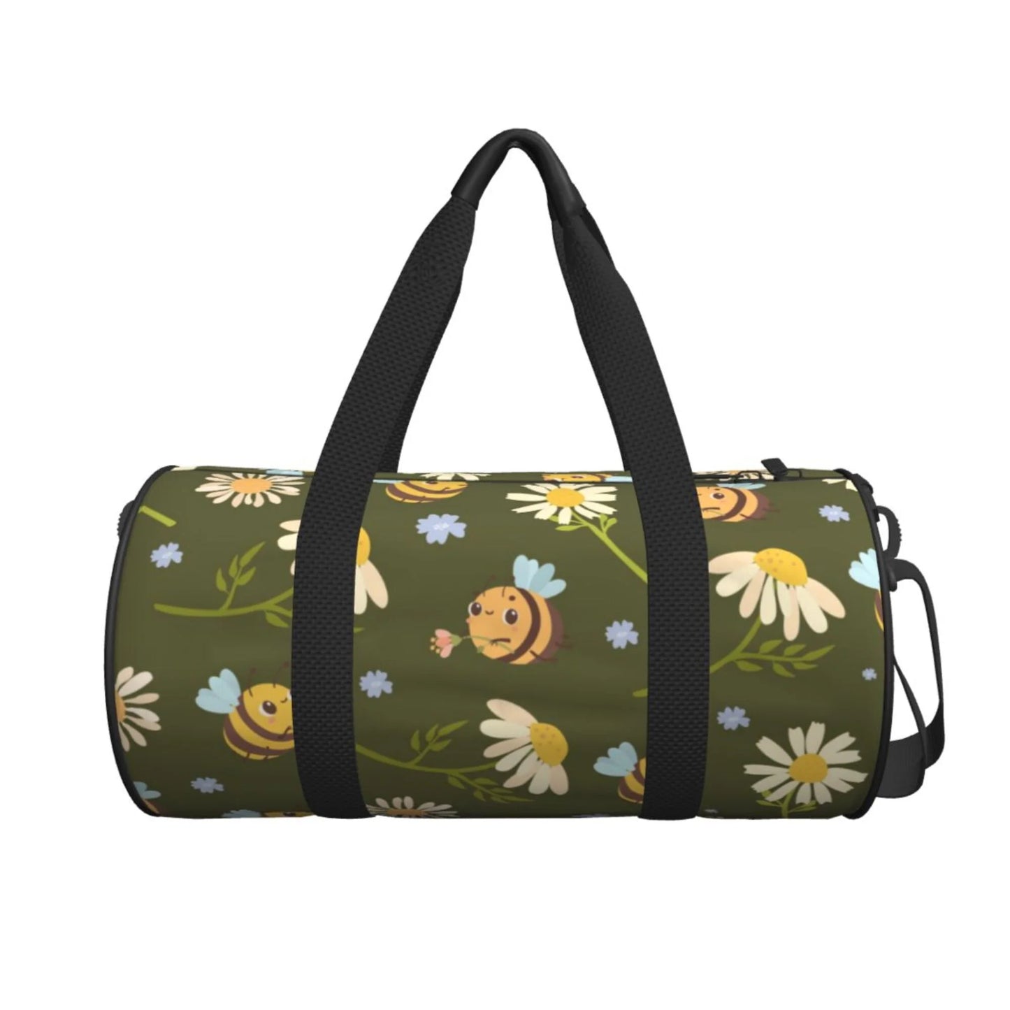 ZICANCN Green Daisies Bees Travel Duffle Bag, Sports Tote Gym Bag Weekenders Bags for Women Men