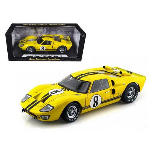 1966  GT-40 MK 2 Yellow No.8 1-18 Diecast Car Model