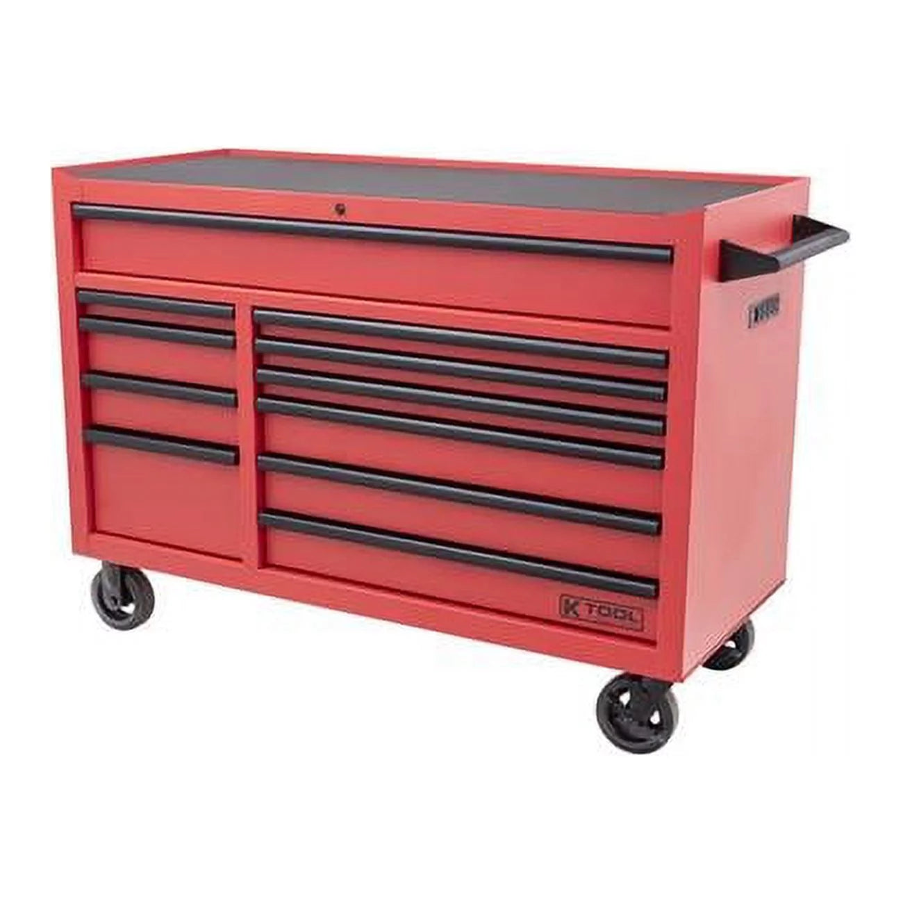 1200 lbs Premium 11 Drawer Double Bay Tool Box, Matte Red. 55 in