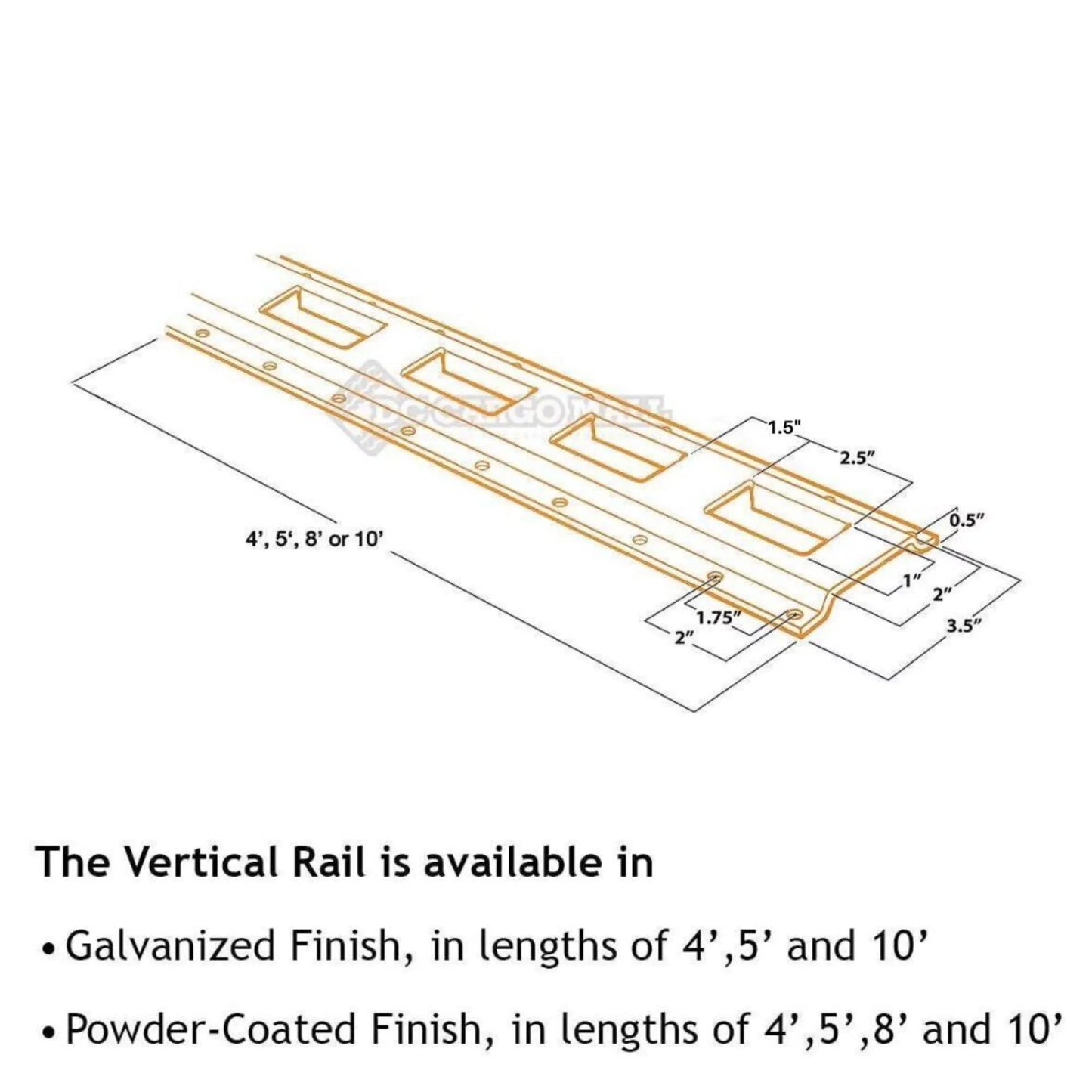 "6 Pack | 5' E Track Tie-Down Rail, Powder-Coated Steel ETrack TieDown | 5' Vertical E-Track Bolt-On Tie Down Rail for Cargo on Pickups, Trucks, Trailers, Vans"