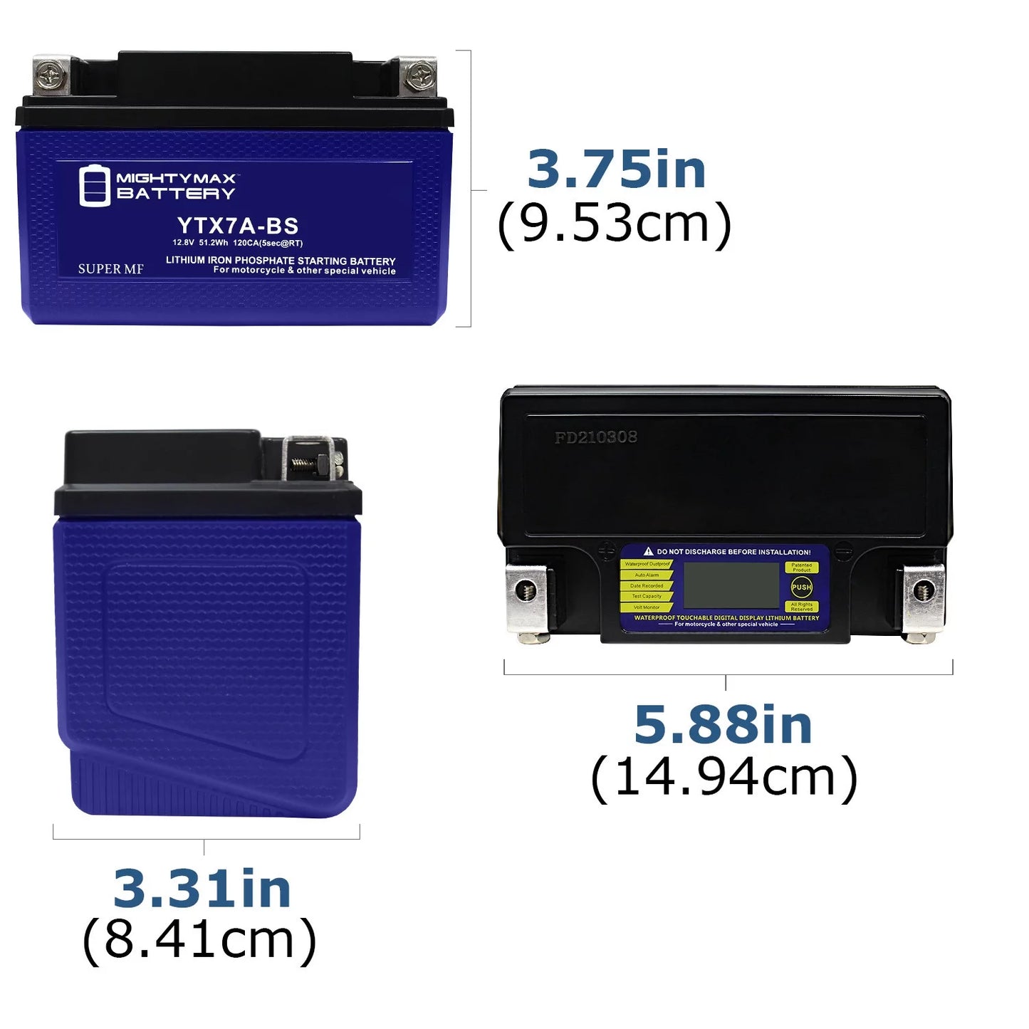 YTX7A-BS Lithium Replacement Battery matching with Peugeot Scooter 50 Tweet Evo 2014 - 4 Pack