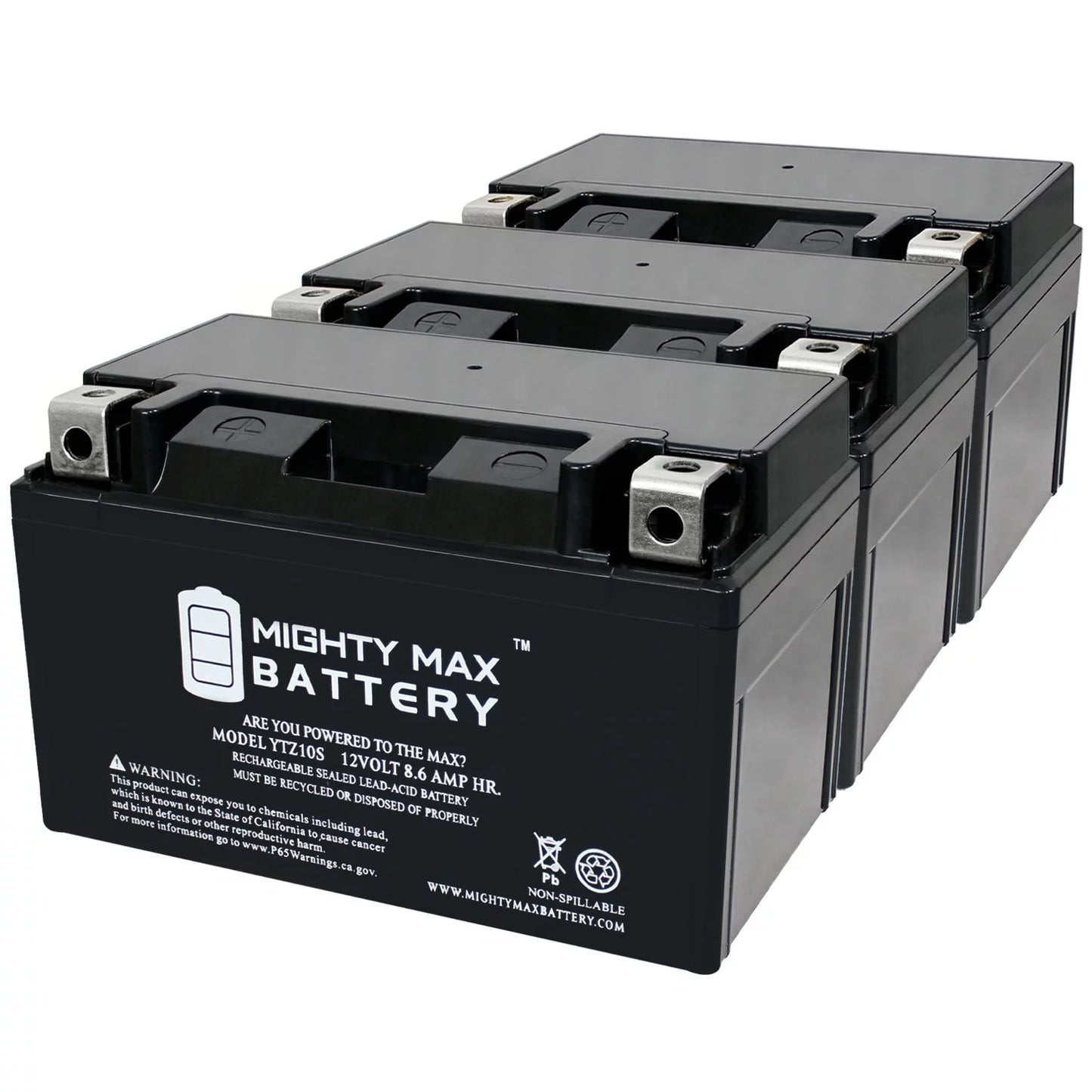 YTZ10S 12V 8.6AH Replacement Battery matching with Suzuki 1000 GSX-R1000 00-17 - 3 Pack