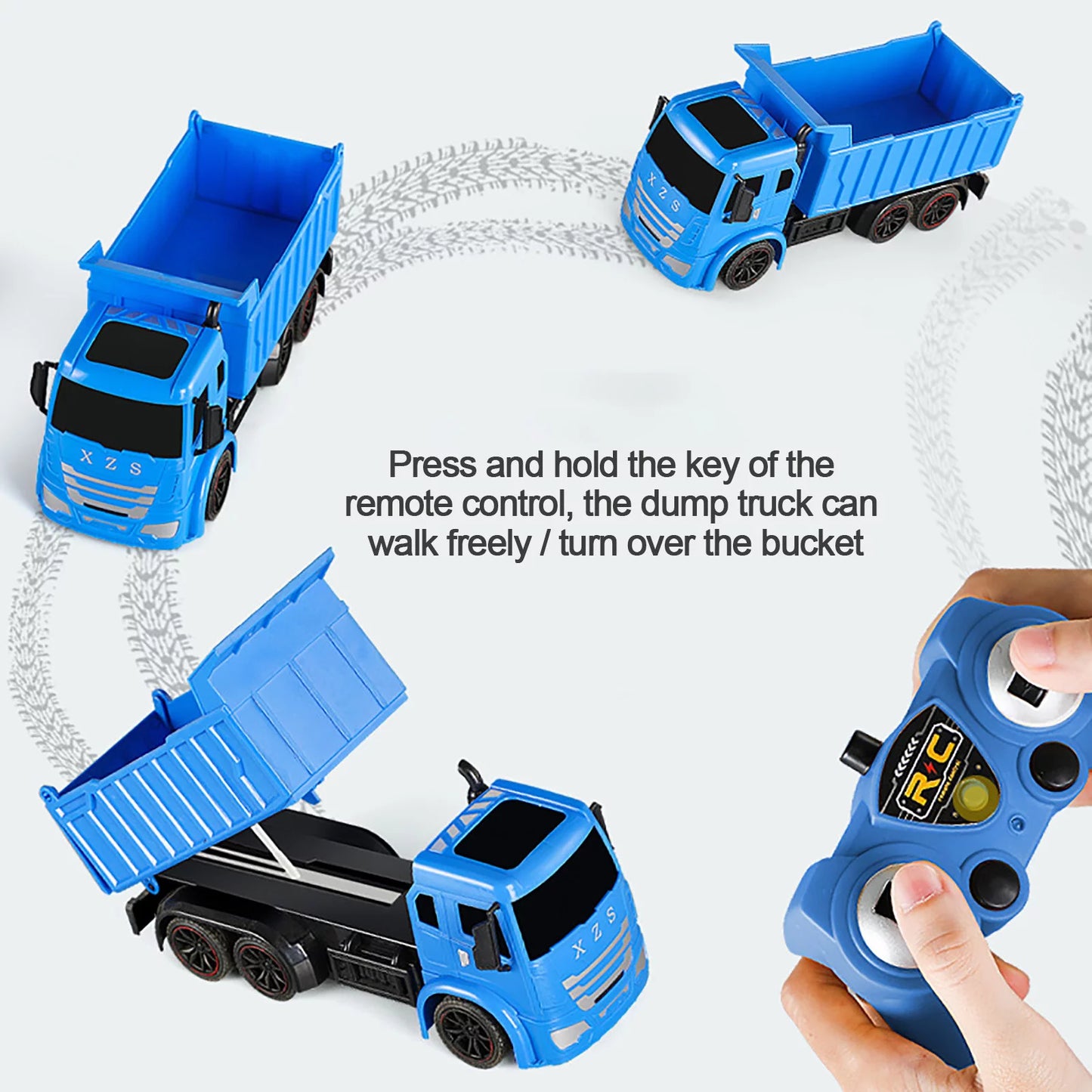 YHAIOGS 1/24 Remote Control Dump Truck RC Construction Vehicles 2.4G RC Trucks Boys