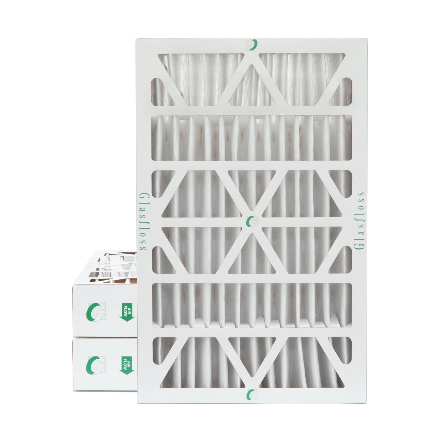 ( 3 Pack ) Exact Size: 15-1/2 x 24-1/2 x 3-3/4. 16x25x4 MERV 10 Pleated AC Furnace Air Filters by Glasfloss Industries