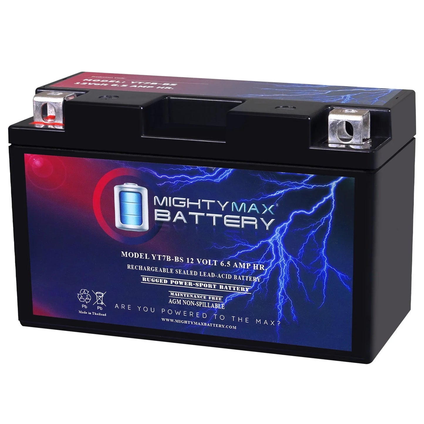 YT7B-BS 12V 6.5AH Replacement Battery matching with Shotgun YT7B-BS