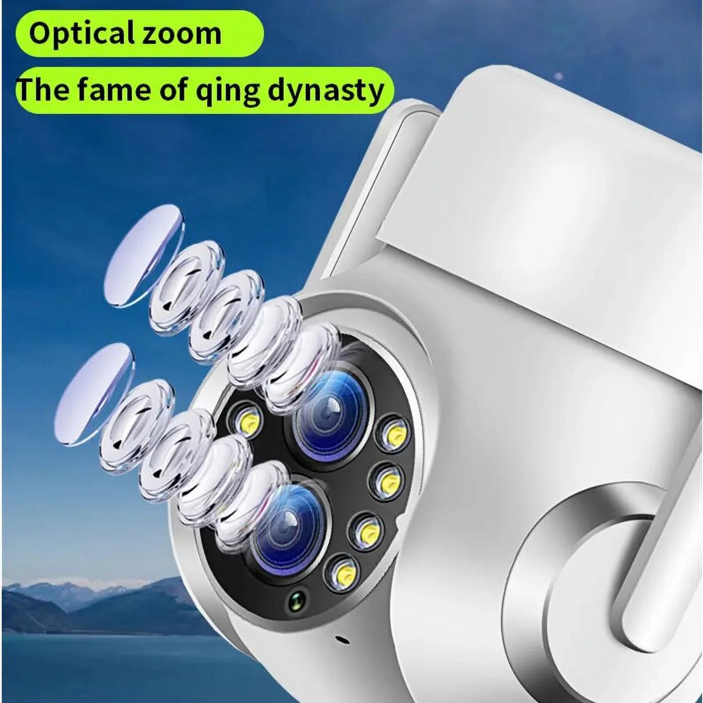 15x Zoom Outdoor Wireless Camera WiFi Surveillance Cameras 1080P Dual Lens Color Night Vision Audio Intercom HD Security CCTV