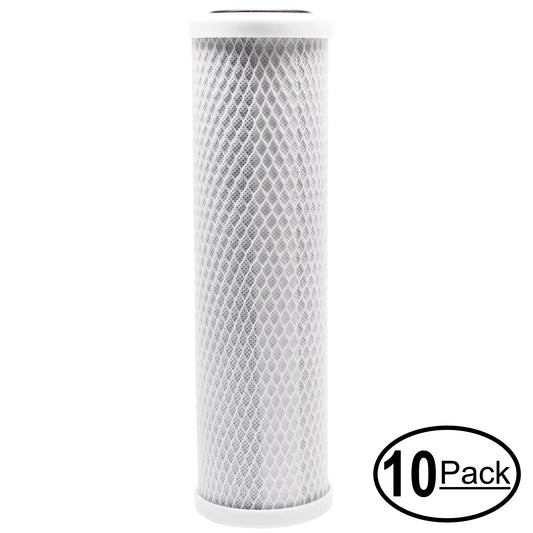 10-Pack Replacement for iSpring HC12 Activated Carbon Block Filter - Universal 10 inch Filter for iSpring 123Filter Slimline moisture Filter Housing Clear 10 #HC12 - Denali Pure Brand