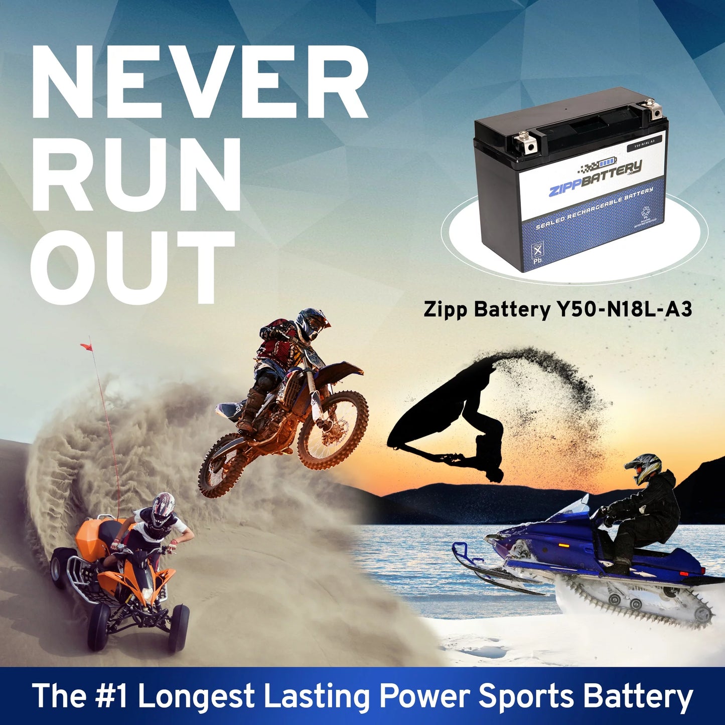 Zipp Battery Y50-N18L-A3 (50-N18L-A3 12 Volt,20 Ah, 260 CCA) Motorcycle Battery for  800cc R80gs R80st 1991