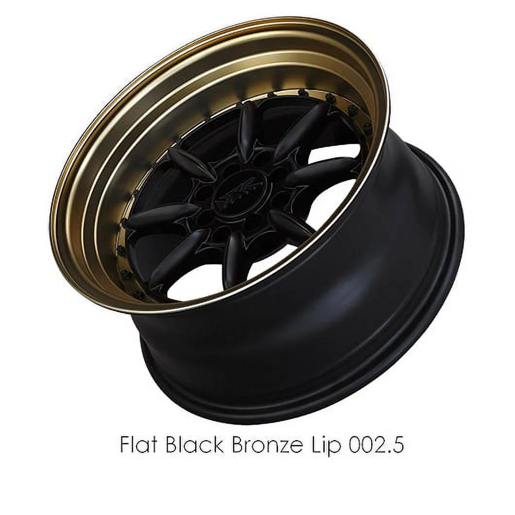 XXR 002.5 16x8 4x100/4x114.3 0et Flat Black / Bronze Lip Wheel