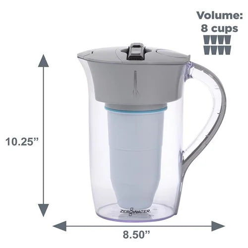 ZeroWater ZR-0810G, 8 Cup Round liquid Filter Pitcher with liquid high-grade Meter