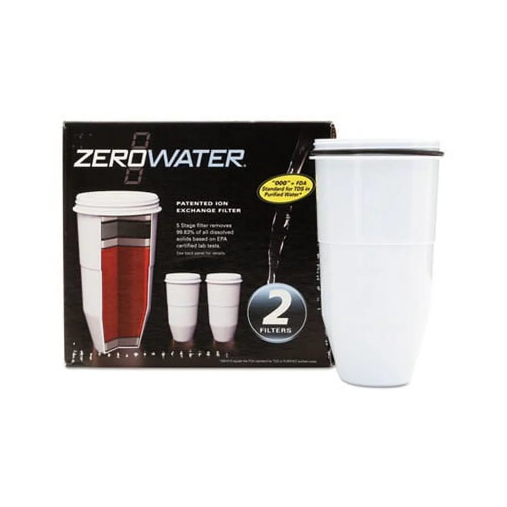 ZeroWater Replacement Filtering Bottle Filter 4 dia x 7 h, 2/Pack