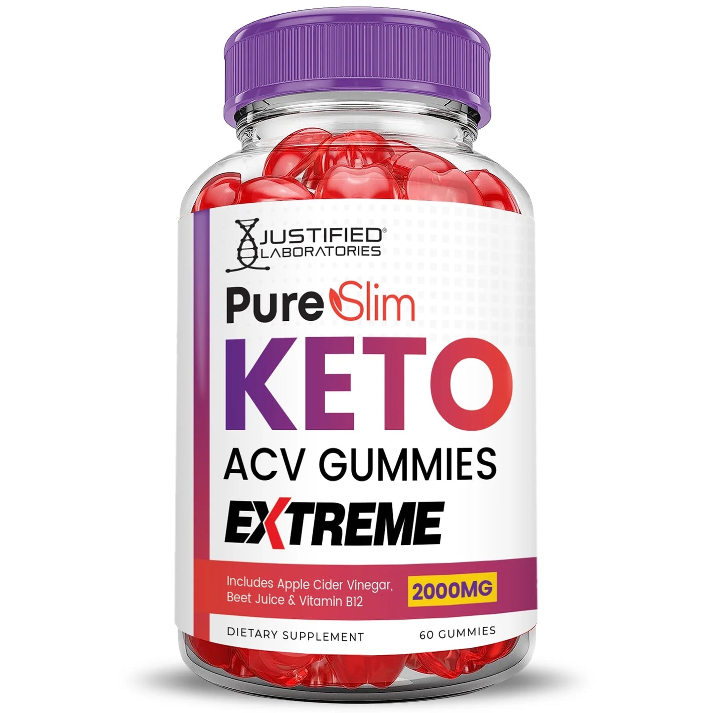 (2 Pack) Pure Slim Keto Extreme ACV Gummies 2000mg Dietary Supplement 120 Gummys