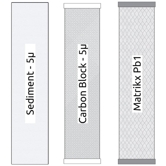 20-inch Big Blue 3 Stage Filter Kit with Sediment, Carbon Block and  Matrikx Pb1 Filters