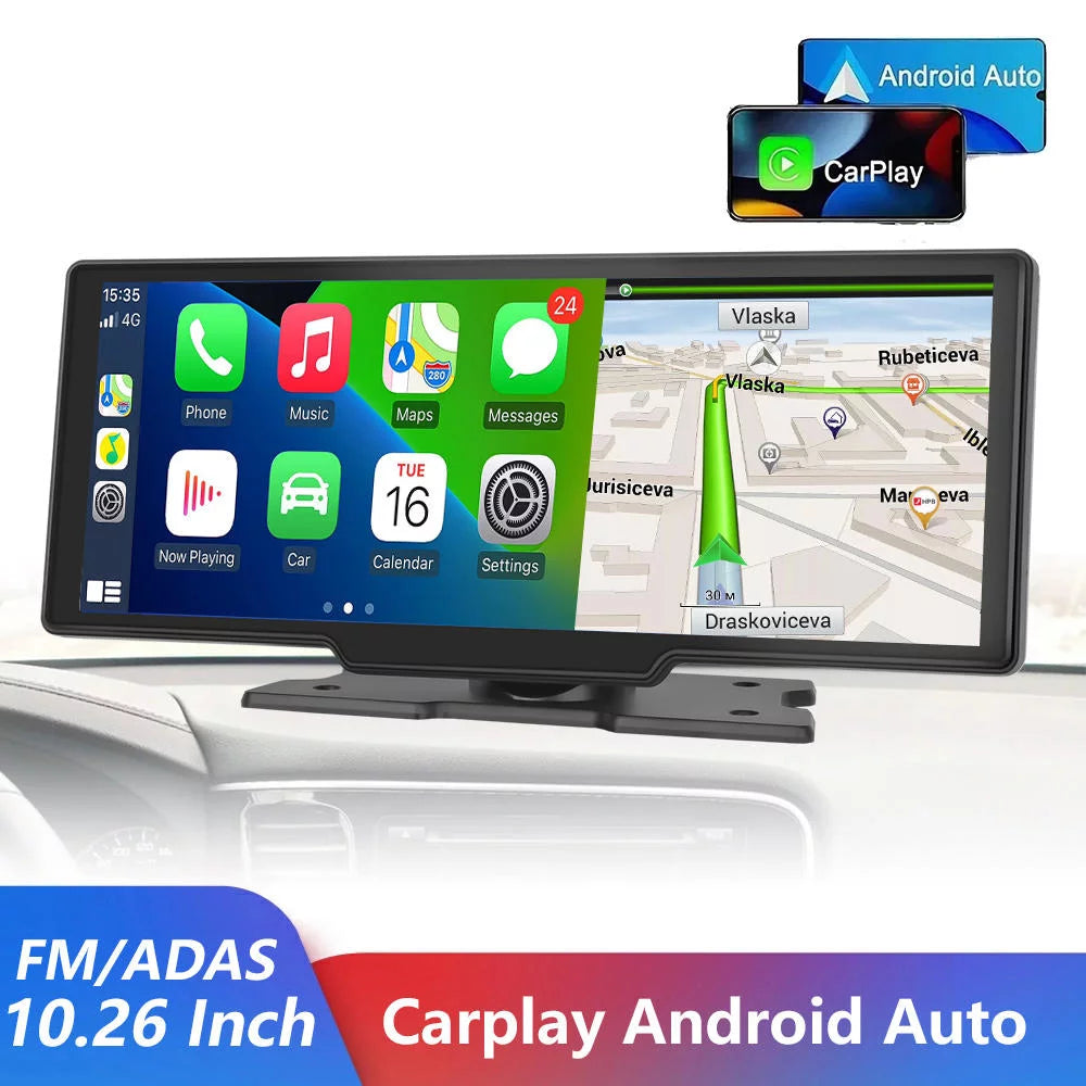 10.26 inch Dash Cam Rear View Camera IPS Color Screen Carplay And Android Smart Player in Car DVR BT FM Mirror Monitor