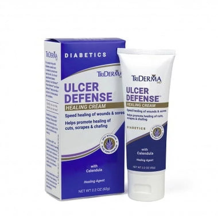 - 57025 [2 packs ]. TriDerma Ulcer Defense Healing Cream 2.2 oz