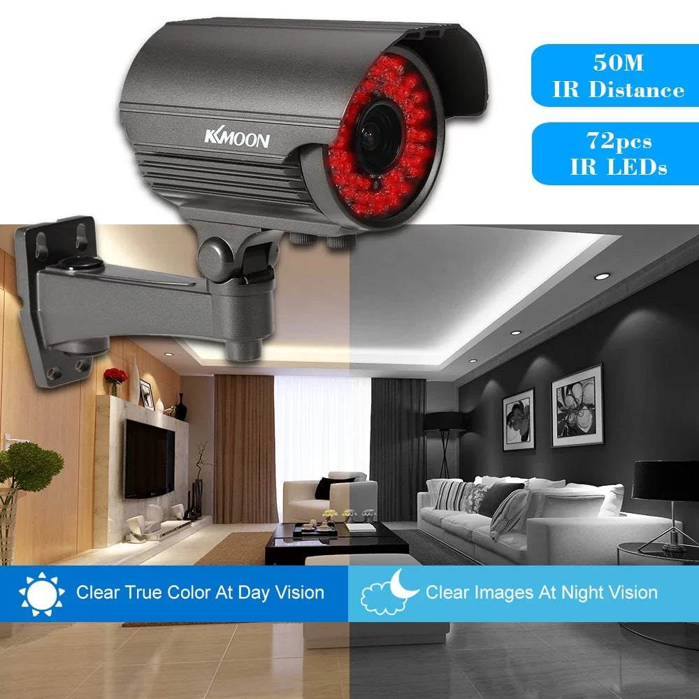 1080P AHD CCTV Analog Camera with 2.8~12mm Manual Zoom Varifocal Lens - 1/3”  CMOS 2.0MP, IR-CUT 72 IR LEDs, Night Vision, Weatherproof, Indoor Use, PAL System